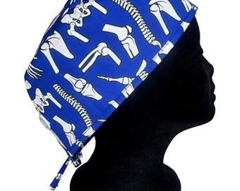 Herren Satin gefüttert Tieback Scrub Cap - Knochen