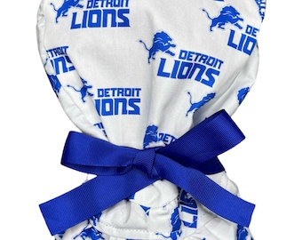 Satin Lined Ponytail Scrub Cap-Detroit Lions White