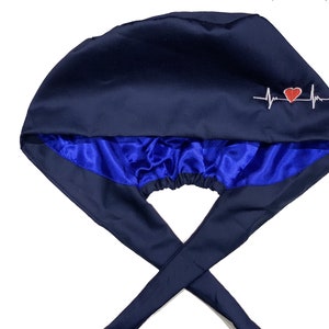 Satin Lined Heroes Scrub Cap- Navy Blue