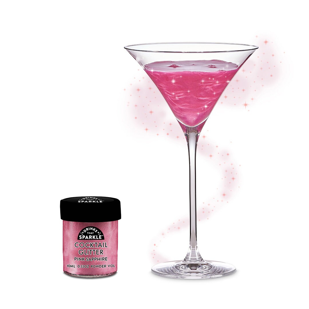 Edible Beverage Glitter by Drinks That Sparkle in Pink Sapphire Edible  Glitter Sparkle Drinks Glitter for Drinks Shimmer Cocktails 