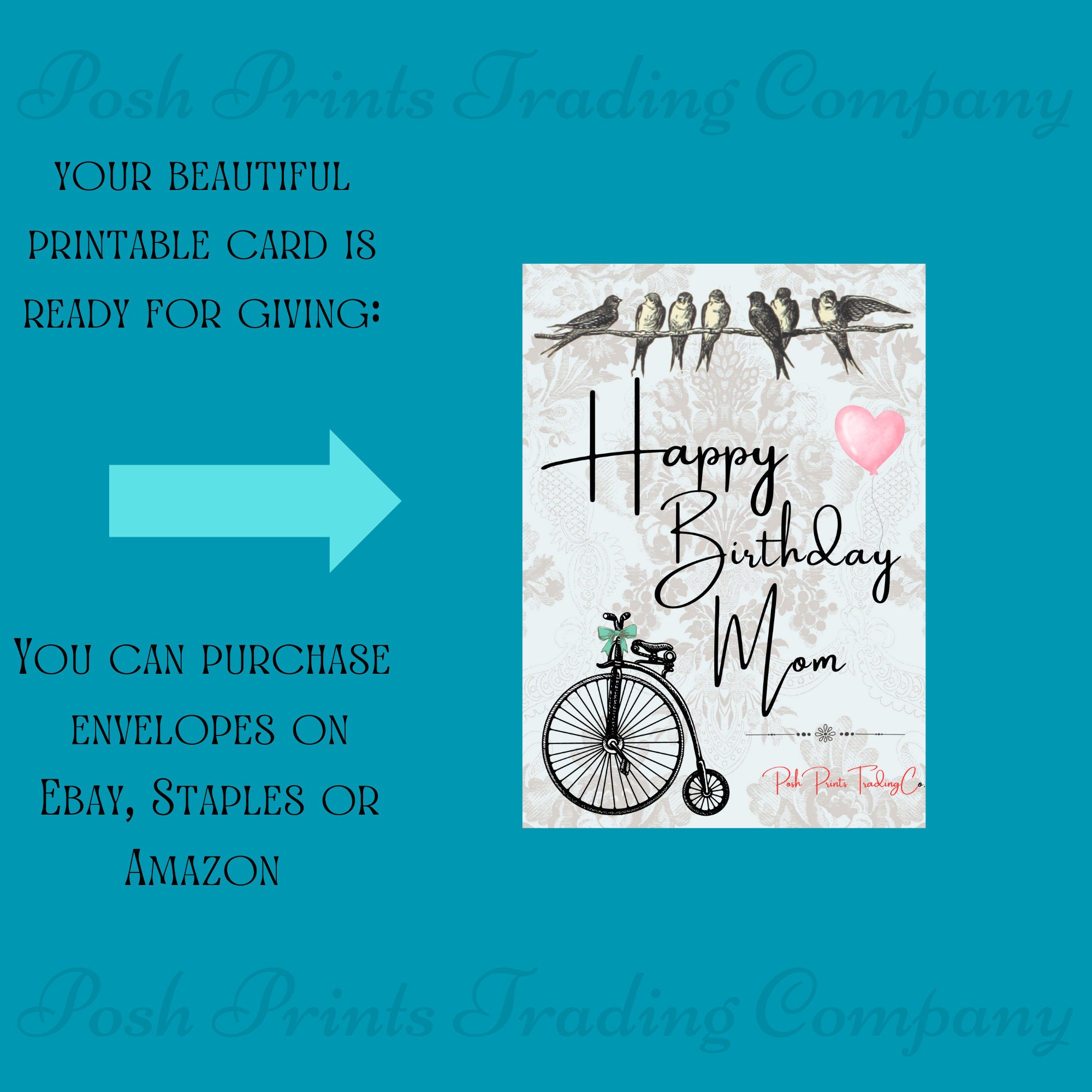 Happy Birthday Card, Printable Birthday Card, Happy 80th Birthday ...