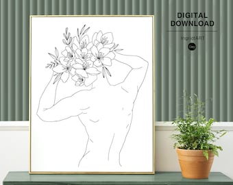 Muscular Male Art - Etsy