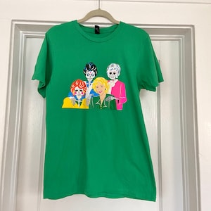 Vintage Golden Girls Dia de Los Muertos Green Tee Shirt | Betty White | Pre Shrunk | 100% Cotton