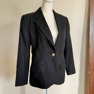 Vintage 1980’s Giorgio Sant Angelo Black Wool Blazer | Size 4 | Gold Buttons