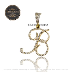 Vergoldeter Anhänger mit Initial B | Pavé CZ Alphabet Anhänger Halskette | Messing Buchstaben Schmuck | Schmuck für sie, Anhänger für boho Frauen.