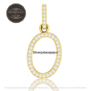 Colgante con letra O chapada en oro y plata de ley 925 con diamante pavé, collar con dije inicial para mujer, joyería bohemia hecha a mano.