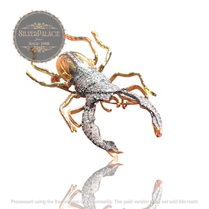Scorpion Brooch Pave Diamond, 925 Sterling Silver Insect Pin, Gothic Halloween Jewelry, Animal Bug Brooch, Unique boho Gift for Her jewelry.