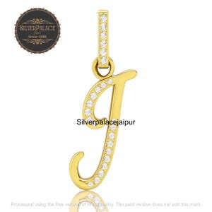 Pingente com inicial J e diamante pavê | Pingente em prata de lei | Colar com alfabeto banhado a ouro boho | Joias de presente personalizadas para ela.