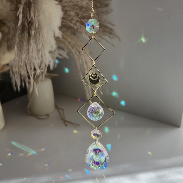 NYX – Crystal Suncatcher – Rainbow Prism Window Hanging – Bohemian Home Decor – Unique Gift for the Home – Christmas gift for her