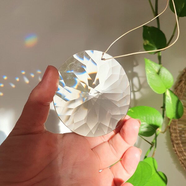 Large Crystal Sun Catcher - Rainbow Maker - XXL Size - Decoration to hang in front of the window