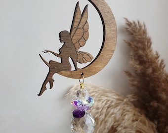 ELIOSTRA – Fairy Crystal Suncatcher – Rainbow Prism Feng Shui Hanging – Magical Boho Decor – Handmade Spiritual Gift – Made in France