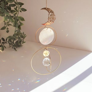 PEGASE Crystal and Moon Sun Catcher - Boho Decoration - Gift for the home - Handmade