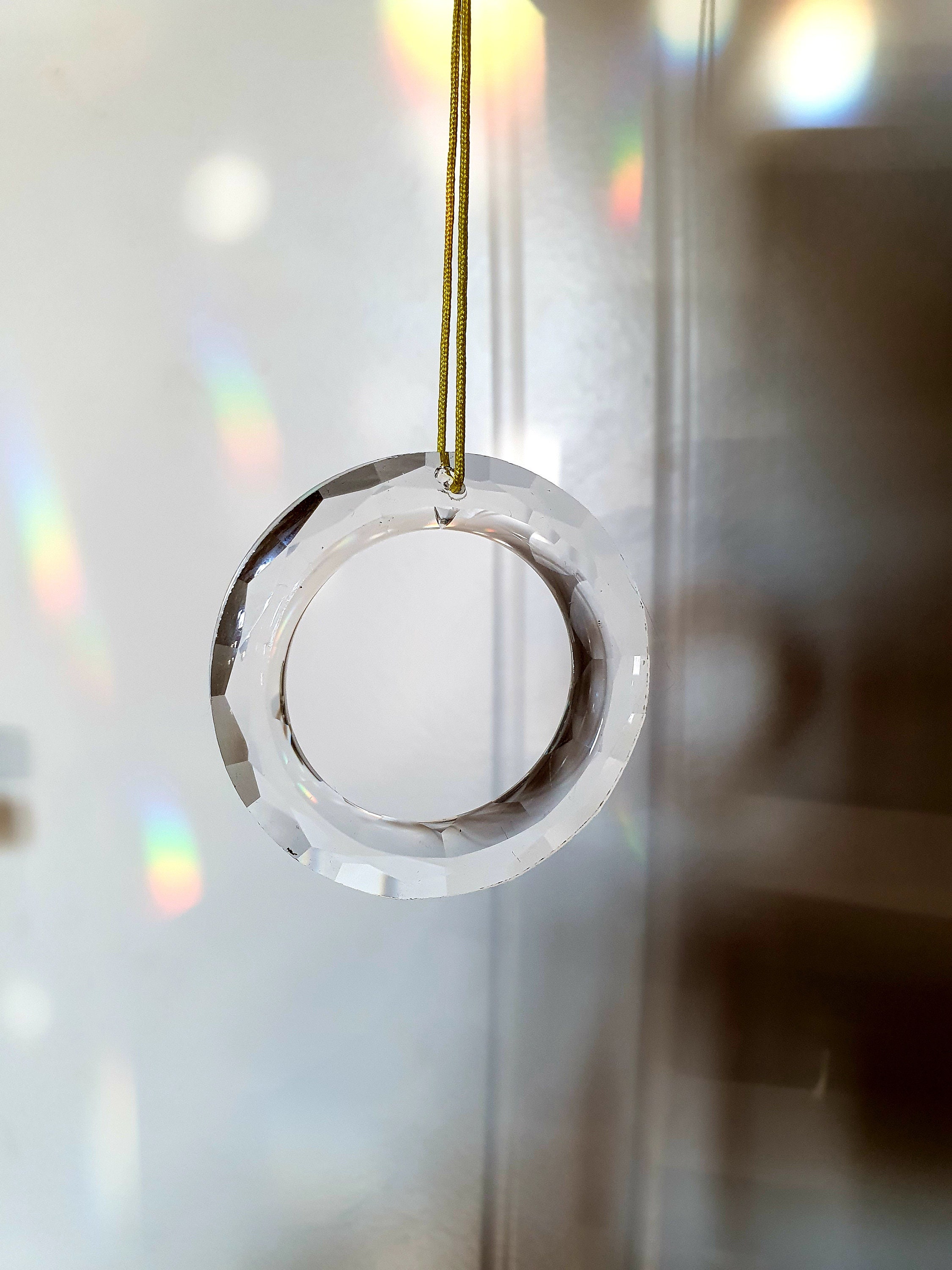 Anneau en Cristal Creu 50mm | Hanging Pendant Window Rainbow Feng Shui Prism Crystal Suncatcher