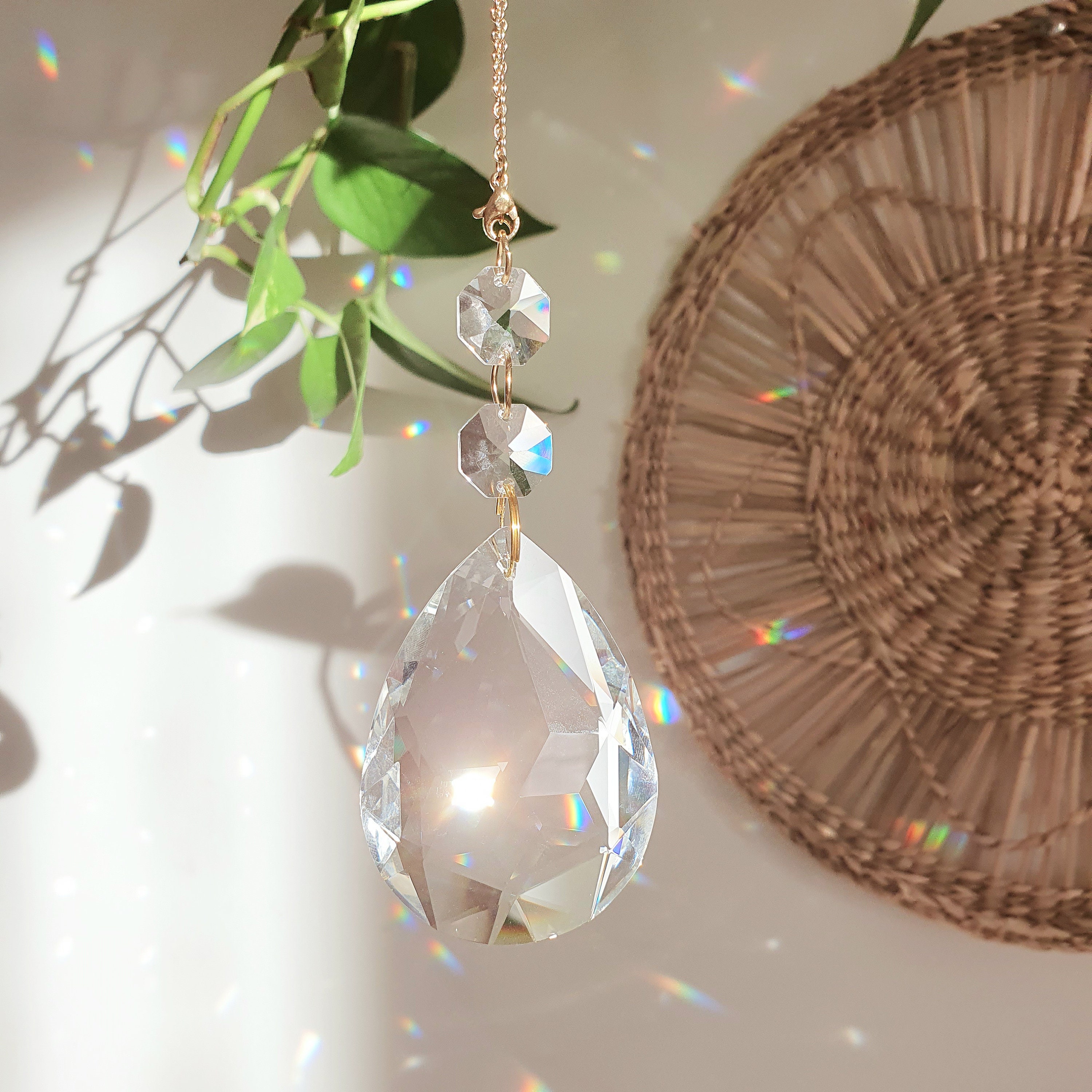 Lot De 10 Prises En Cristal Attrape-Soleil - 20 Mm, Transparent, Décoration Fenêtre Arc-en-Ciel