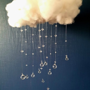 CLOUD Cloud mobile with sun-catching crystals, magical decoration for bedroom or living room Celestial Decor image 6