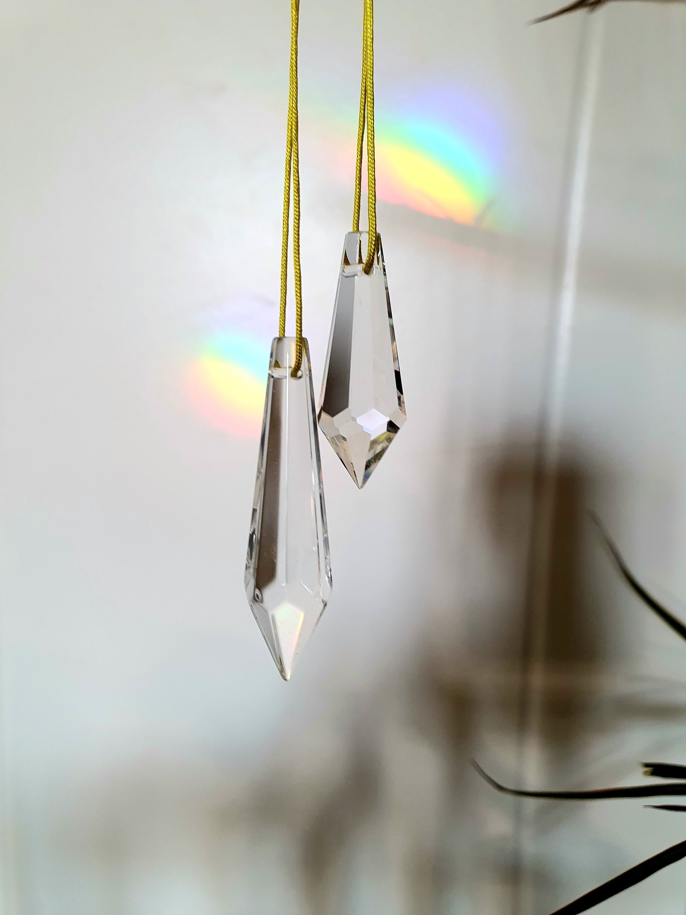 Prisme en Cristal Forme Lustre | Sun Catcher Cristal Arc-En-Ciel Attrape Soleil Feng Shui Prism Crys