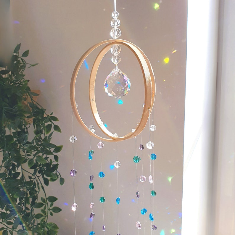 Mobile cristal Suncatcher AURORA Déco chambre bébé couleurs pastels Mobile Feng Shui fait main image 10