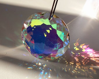Suncatcher Cristal Aurore Boréale - Prisme solaire - Attrape soleil Feng Shui - Décoration de fenêtre