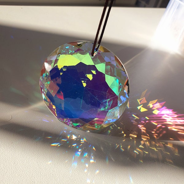 Suncatcher Cristal Aurore Boréale - Prisme solaire - Attrape soleil Feng Shui - Décoration de fenêtre