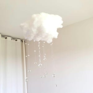 CLOUD Mobile cloud with sun catcher crystals - Fairytale decoration for bedroom or living room - Celestial decor