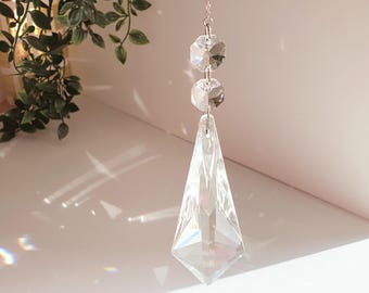 XXL Crystal Suncatcher Prism – Feng Shui Rainbow Maker Window Hanging – Light Catcher Decoration – Memorial or Gift Idea