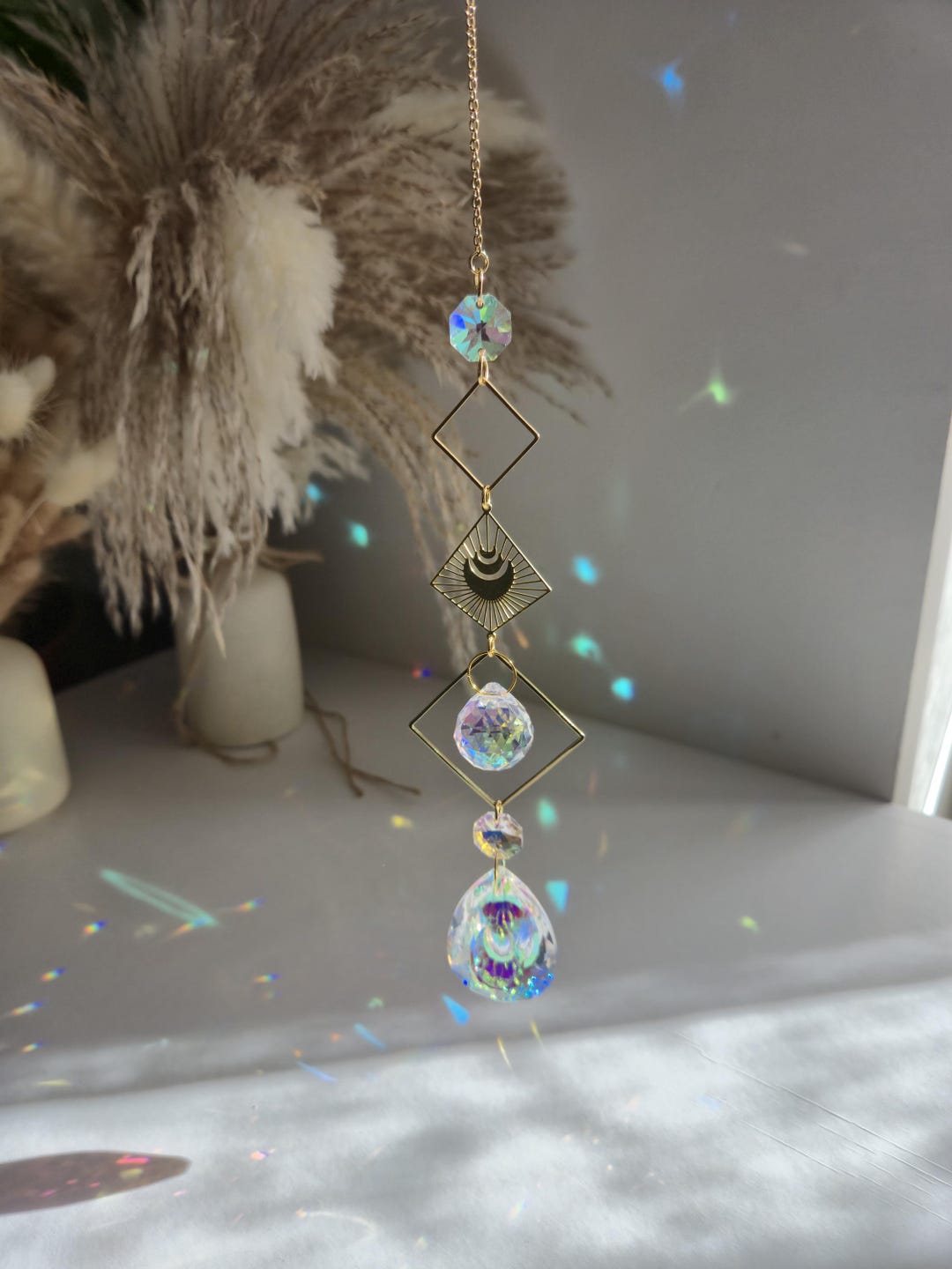 NYX – Crystal Suncatcher – Rainbow Prism Window Hanging – Bohemian Home ...