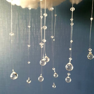 CLOUD Cloud mobile with sun-catching crystals, magical decoration for bedroom or living room Celestial Decor image 7