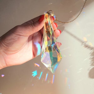 Attrape-soleil papillon doré cristal prisme boule pendentif