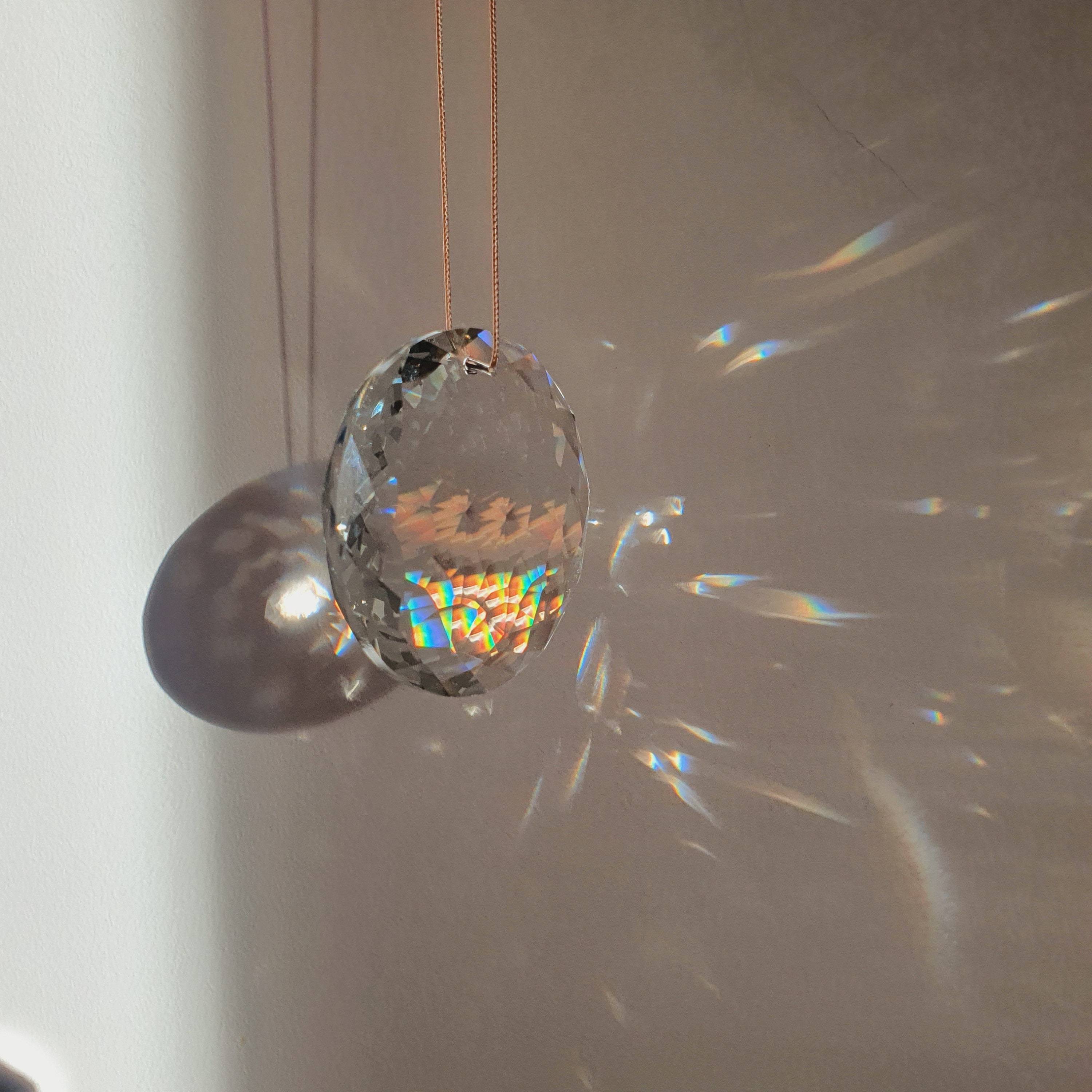 2PC Fengshui Faceted Prism Ball Suncatcher Crystal Hanging Chandelier  Pendant