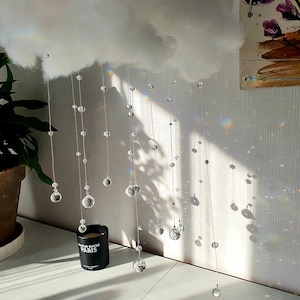 CLOUD Cloud mobile with sun-catching crystals, magical decoration for bedroom or living room Celestial Decor image 4