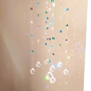 Mobile cristal Suncatcher AURORA Déco chambre bébé couleurs pastels Mobile Feng Shui Fait main image 3