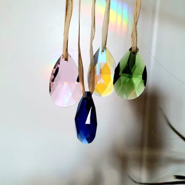 DIY Suncatcher - Cristal Attrape soleil  - Prisme solaire en forme Goutte couleurs  - Fourniture cristal pour décoration d'intérieur