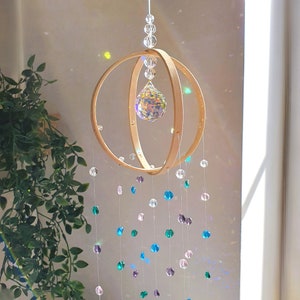 Mobile cristal Suncatcher AURORA Déco chambre bébé couleurs pastels Mobile Feng Shui fait main image 8