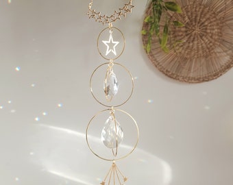 SHAULA Suncatcher Etoiles et cristal Feng Shui - Décoration de la maison bohème - Cadeau original pour maman