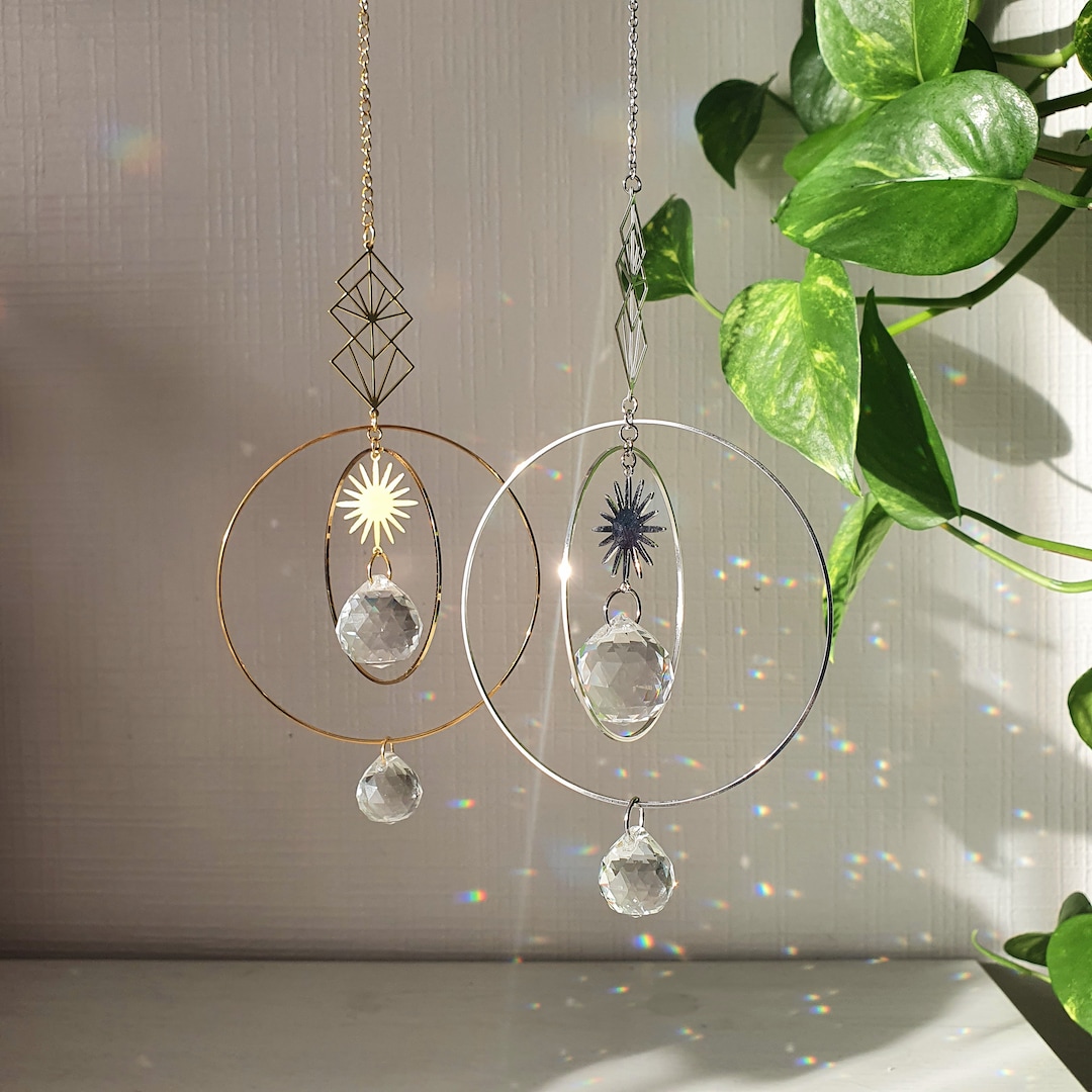 Prisme solaire en cristal Aurore boréal Grand suncatcher en 