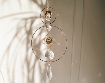 Suncatcher CASSIOPEE II   - Décor céleste à suspendre - Cristal Feng Shui  - Cadeau pour elle - Fait Main - Fabriqué en France