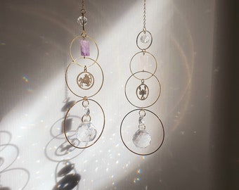 ZODIACAL sun catcher - Suncatcher with birthstone - Interior decoration - Gift for her - Crystal Prism - Feng Shui