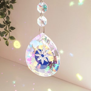 Crystal Suncatcher Large Size - Rainbow Prism - Feng Shui Hanging Decor - Crystal Sun Catcher