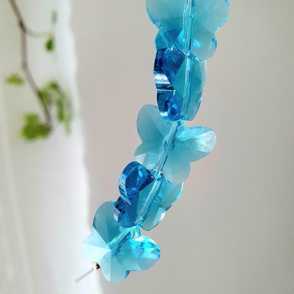 DIY Suncatcher - Crystal Sun catcher - Butterfly crystal beads with hole to pass the wire through