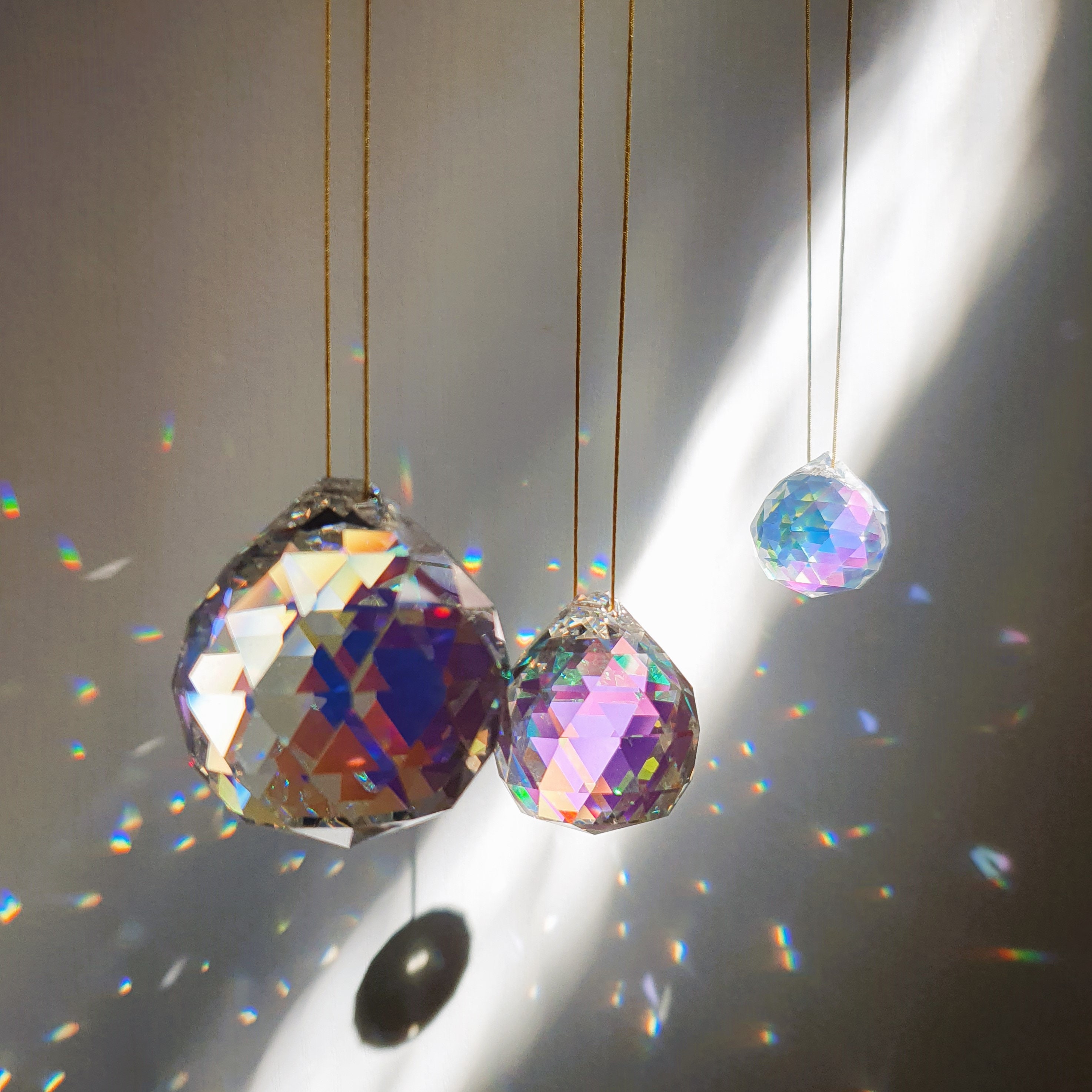 DIY Suncatcher - Boule Cristal Feng Shui 15 mm pour attrape soleil, mobile  - fabrication DIY d'objet de décoration