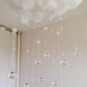 CLOUD Cloud mobile with sun-catching crystals, magical decoration for bedroom or living room Celestial Decor image 2