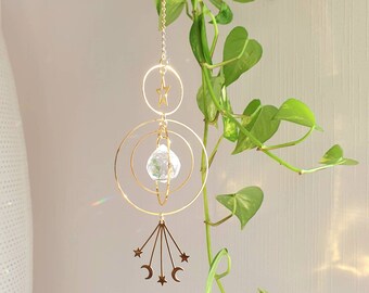 Suncatcher STARSKY cristal Feng Shui - Décoration à accrocher style bohème - Cadeau magique  céleste à offrir