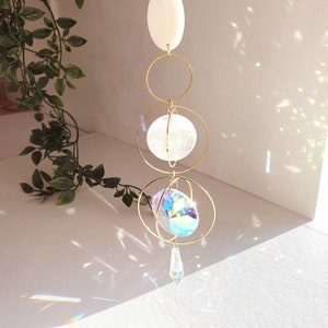 TROPICAL crystal suncatcher - Boho chic hanging decoration - Handmade - Made in France