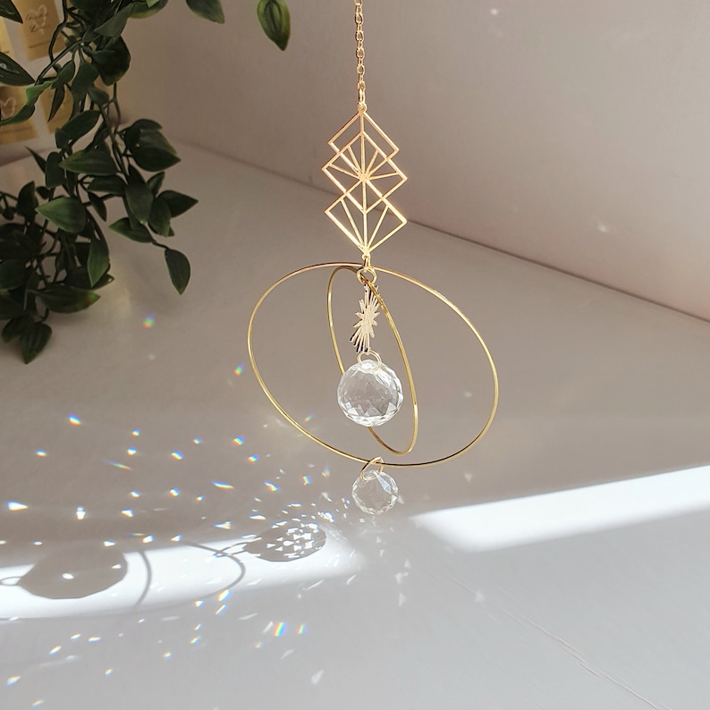 Suncatcher cristal Feng Shui ANDROMEDE Home Decor Good vibes only Fait Main image 1