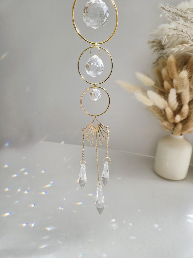 Christmas Gift, feng shui decor, Suncatcher Prisms, Hanging Suncatcher, Crystal Gift, Prism Sun Catcher, Crystal Suncatcher, Gift for Mom, Handmade Decor, Hanging Crystal, Cozy Fall Decor, Christmas Ornaments, Rainbow Suncatcher