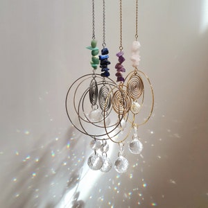 Attrape-soleil TOURBILLON – Suncatcher Feng shui pour fenêtre – Cristal attrape soleil – Mouvement hypnotique et lumière – Déco énergétique