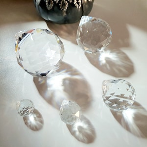 Verre clair boule de cristal prisme pendentif attrape-soleil 50 mm lot de 2  pour cadeau 