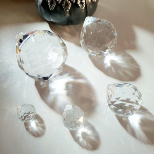 Verre clair boule de cristal prisme pendentif attrape-soleil 50 mm lot de 2  pour cadeau 