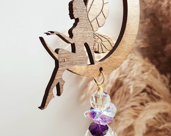 Suncatcher fée et cristal Feng Shui - Décoration de la maison magique - Cadeau original pour Noël