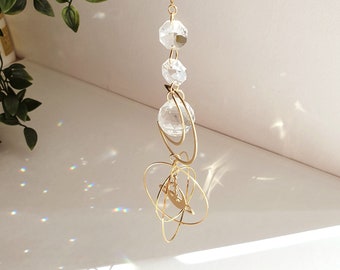 PERSEE II Suncatcher éléments célestes et cristal Feng Shui - Décoration magique bohème - Cadeau original pour la maison